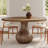 7-pieces Farmhouse Round Dining Set - Solid Wood Dining Table Zen-style With 6 Upholstered Chairs -1973548554-1973977314