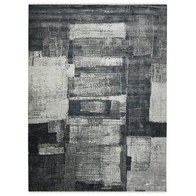 Tapis noir en laine / viscose noué à la main Hermitage Empress Salon