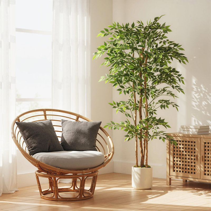 Banyan artificiel 6 pi, ensemble de 2 plantes artificielles pour la décoration intérieure