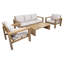 Ensemble de conversation 4 pièces 4 pièces Ensemble de conversation d'extérieur avec coussins et table basse pour le jardin, la cour, le balcon, le bord de la piscine, le teck clair et le coussin beige-495036326