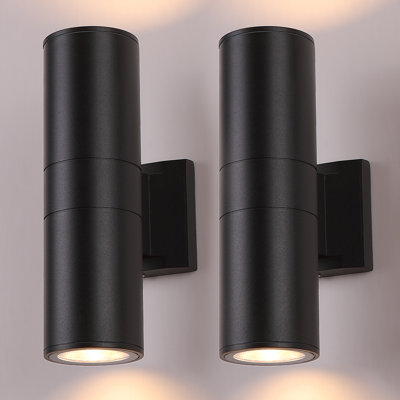 5Cct Integrated Led Cylinder Up Down Outdoor Wall Light, Aluminum Waterproof Wall Sconce, Exterior Light Fixture Hardwired Wall Mount Front Door Porch Light