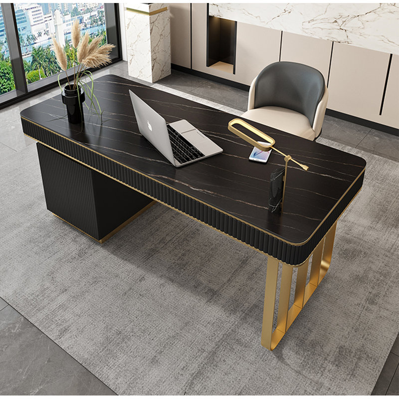 Bureau léger avec 5 tiroirs, H 29,9 po x l 63 po x P 23,6 po, Noir