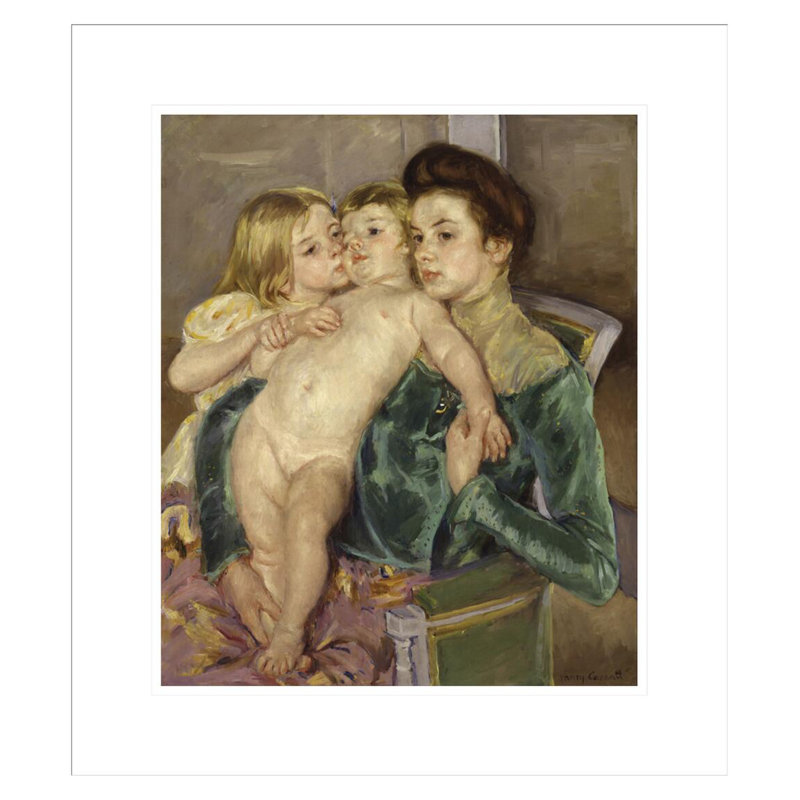 «The Caress» par Mary Cassatt, impression giclée sur cadre, 20.14" H x 17.75" W
