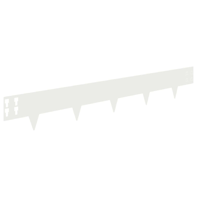 100cm W Steel Lawn Edging, 15cm H x 100cm W, White