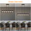 Luminaire rectangulaire à 6 lumières avec lustre noir pour salon et lustre de salle à manger