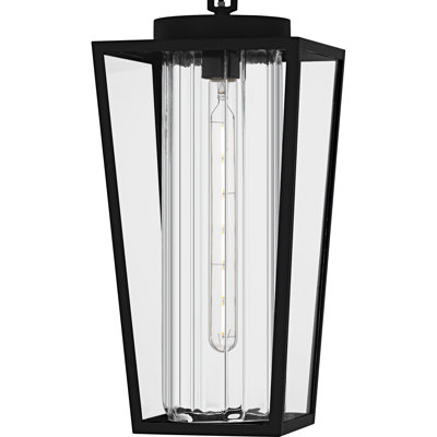 Mistretta 1-Light Matte Black Outdoor Hanging Lantern