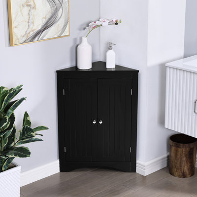 Armoire de rangement facile à assembler pour les coins de salle de bain et de salon, 32,3 po de hauteur, 24 po de profondeur