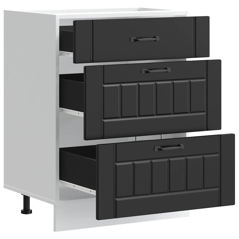 Atsabe Standard Base Cabinet, 81.5cm H x 60cm W x 46cm D, Black