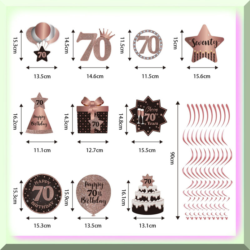 84th Birthday Glitter Celebration Kit 12-Pack
