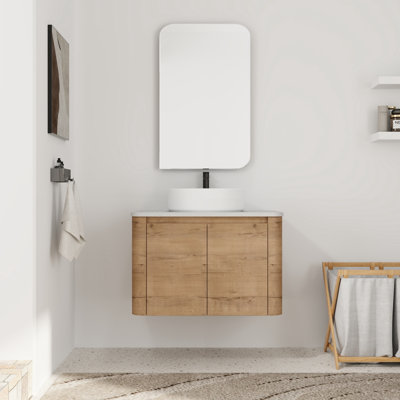 Meuble-lavabo simple 30 po avec comptoir en pierre reconstituée