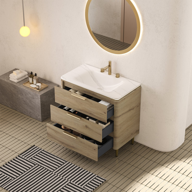 AMARA 36'' Bathroom Vanity With Sink, Oak, 36"