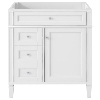 Meuble-lavabo de salle de bain 30 po sans lavabo supérieur, 2 tiroirs et 1 tiroir basculant, organisateur de porte d'armoire, tablette réglable, style minimaliste moderne, finition et bois massif avec organisateur régulier