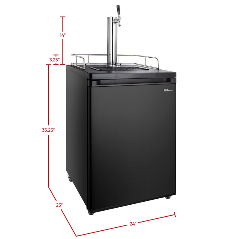 Kegco Black Stainless Steel Freestanding Keg Dispenser
