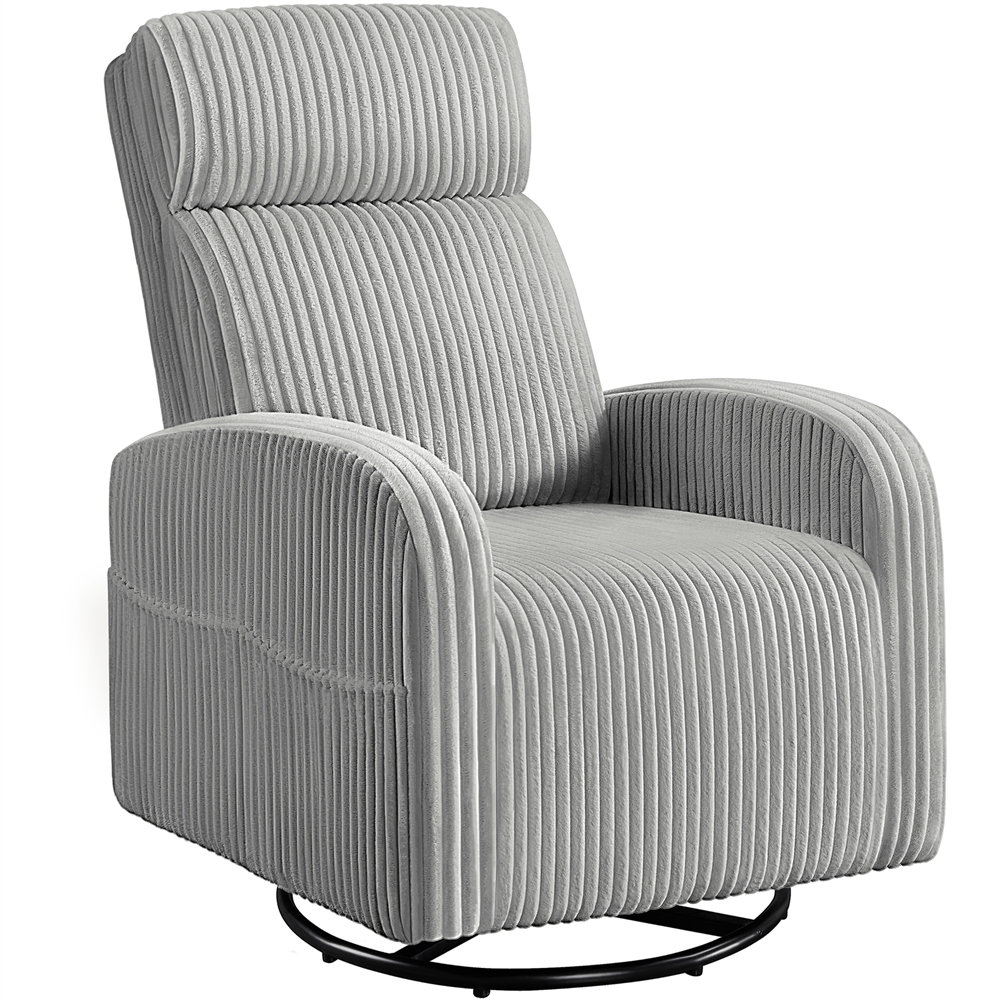 Yaheetech Upholstered Swivel Glider Rocker Chair (Light Gray)