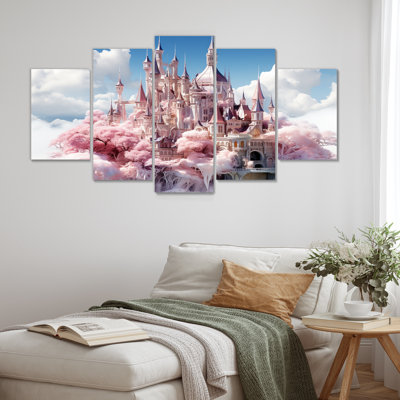 Château flottant de fantaisie, ensemble d'art mural multi-panneaux