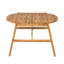 Table de salle à manger d'extérieur moderne Pavia 44'' en bois d'acacia, table de patio ovale à lattes avec pieds inclinés