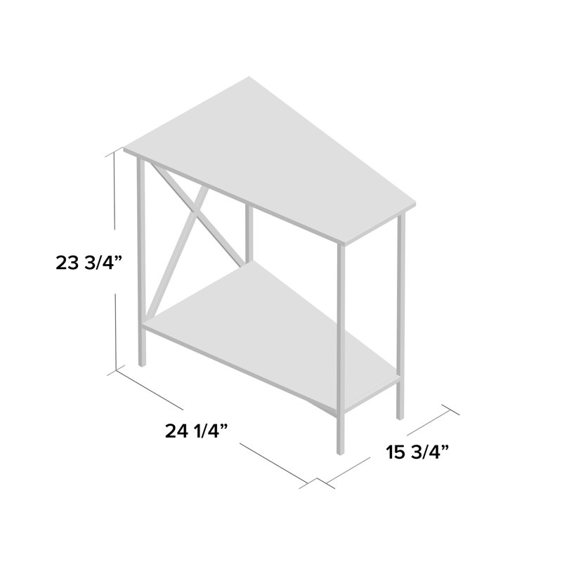 Adreauna 23.75'' Wedge End Table with Storage, Sandstone Black