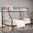 Metal Twin Over Full Bunk Bed With Trundle, Ladder, Full-Length Guardrails, Noise-Free, No Box Spring Required