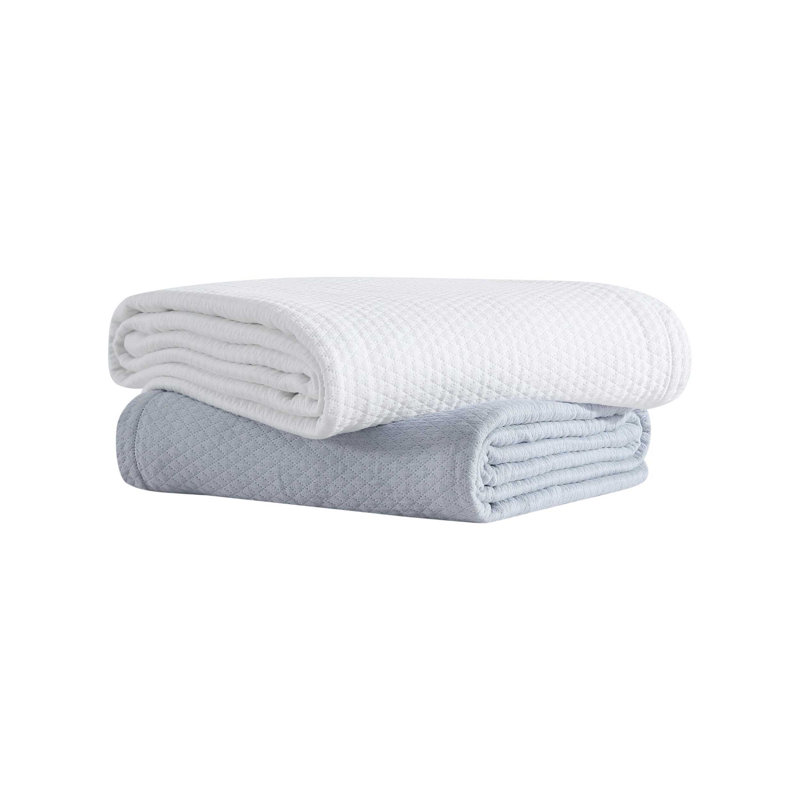 Vera Wang Matelesse Cotton White King Blanket, White, King