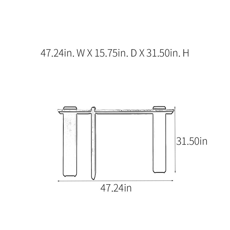 Console Modern Minimalist Art Design, H 31,5 po x l 47,24 po x P 15,75 po