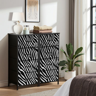 4 Drawer Dresser for Bedroom, Narrow Chest of Drawers, Wooden Top and Study Iron Frame 18"x37.5"-(WxH)