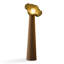 Blanc + vert + verre Burlywood + résine + lampes sur pied de forme libre en bois massif