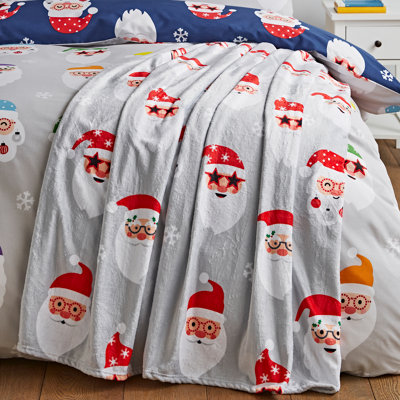 Christmas Santa Spec-Tacular Cosy Fleece Blanket Throw