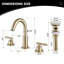 Robinet de lavabo moderne à poignées à levier de 20 cm (8 po) avec bonde et ensemble de vidange, fini or brossé-123322537-64359229-88793440
