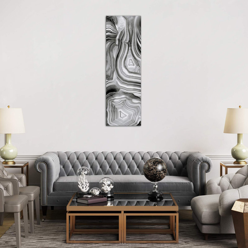Agate Panel Iii by Danielle Carson - Panoramic Painting on Canvas, No Frame, 30.48 cm H x 91.44 cm W x 1.91 cm D