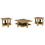 Rustic 3-Piece Coffee Table Set with Functional Storage and Display