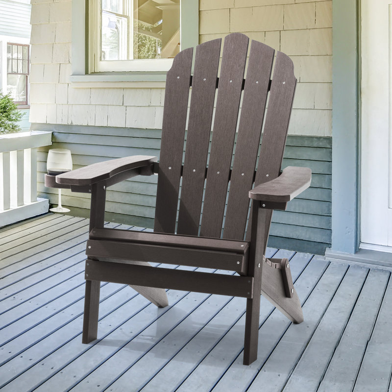 Chaise Adirondack pliante en plastique Sheredan, Gris anthracite