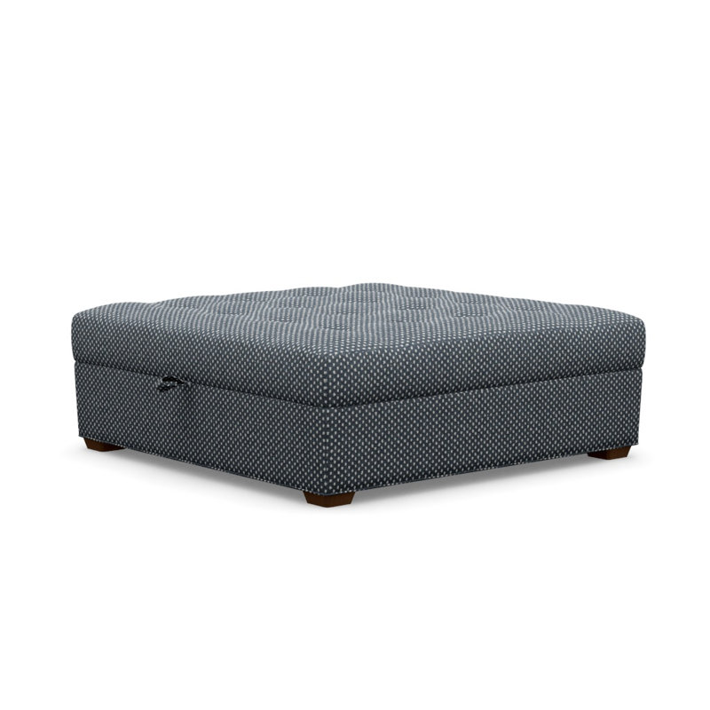 Baxter Square Ottoman, Walnut, Macrame 090636