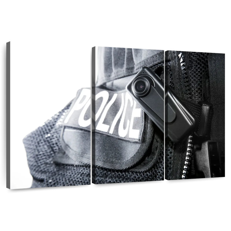 Alcaraz Police Body Camera, 42" H x 65" W