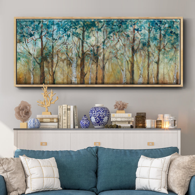 Sunlit Birch Grove- Framed Canvas