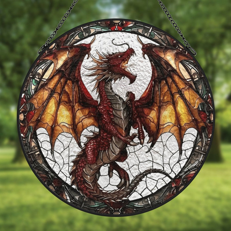 Panneau de verre Roaring, 7.8x7.8in(20x20cm)