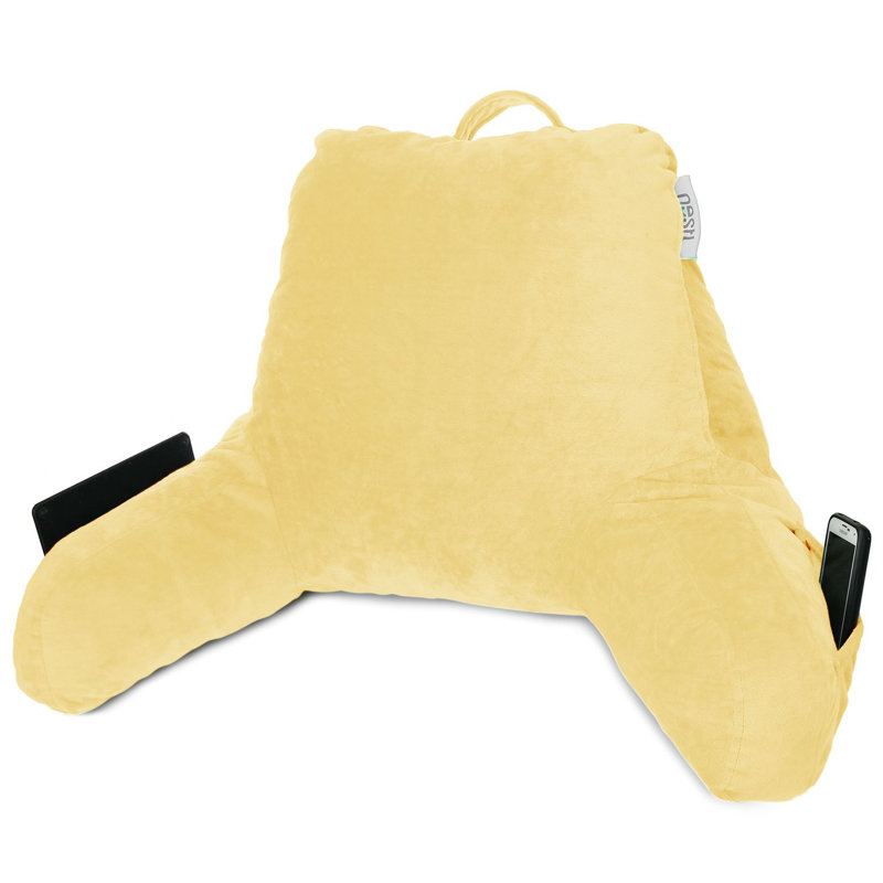 Nestl Reading Back Pillow For Reading & Bed Rest, Light Yellow, 17" H x 31" W x 12" D