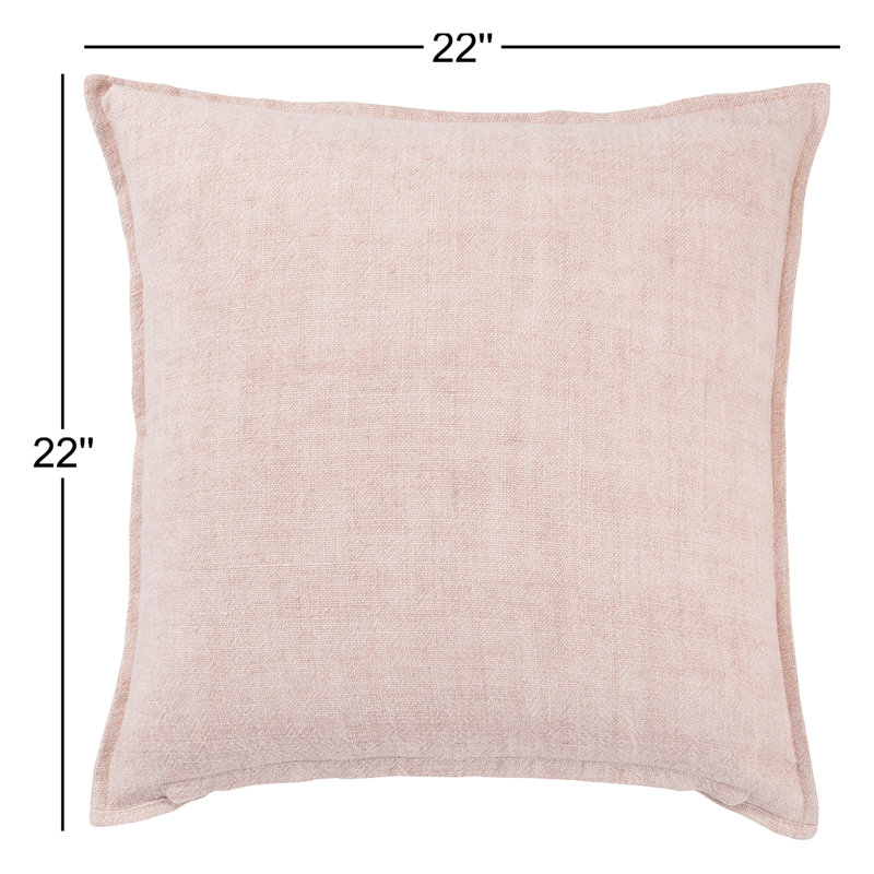 Coussin Burbank, Polyester, Rose clair, 22 po x 22 po