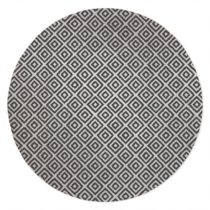 Tapis d'extérieur antidérapant Ikat Grunge, Rond 5 pi