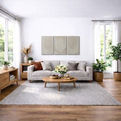 Neutre, botanique, motif de feuilles, minimaliste beige, photos de salon, impression sur toile giclée sur toile, 3 pièces
