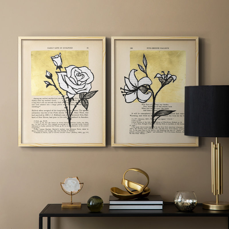 Floral Diary III - reproduction encadrée de qualité supérieure - prêt à être accroché - aucun clou requis - aucun clou requis