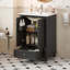 Meuble-lavabo de 24 pouces avec lavabo et rangement en céramique, portes à fermeture en douceur, séparateurs de tiroir pour une vie organisée-1145404231