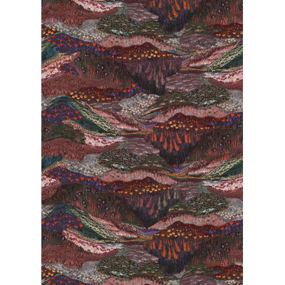 Lilac Panoramic Valleys Print Textured Wallpaper