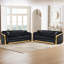 Canapé Chesterfield de luxe en velours de 81 pouces avec or moderne