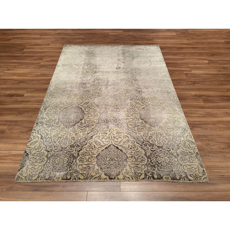 Tapis en laine brun noué à la main Original Original