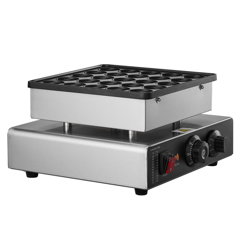 Mini machine à crêpes hollandaise, machine à crêpes hollandaise en forme de cœur, machine à crêpes électrique commerciale 25 PCs, mini machine à crêpes 850 W, gaufrier à muffins 110 V pour cuisine