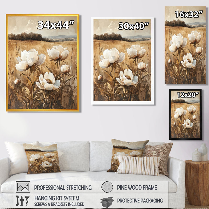 Boyster - Art mural floral, Reproduction encadrée d'une seule photo, Noir, noir, noir, noir, H 20 po x l 12 po