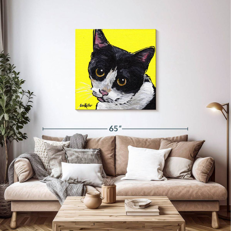 Foule chat tuxedo, H 36 po x l 36 po