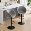 Tabourets de bar pivotants réglables avec anneau en caoutchouc - Chaises en îlot de cuisine de style Mid-Century capitonné pour îlot de cuisine, gris, ergonomique et minimaliste