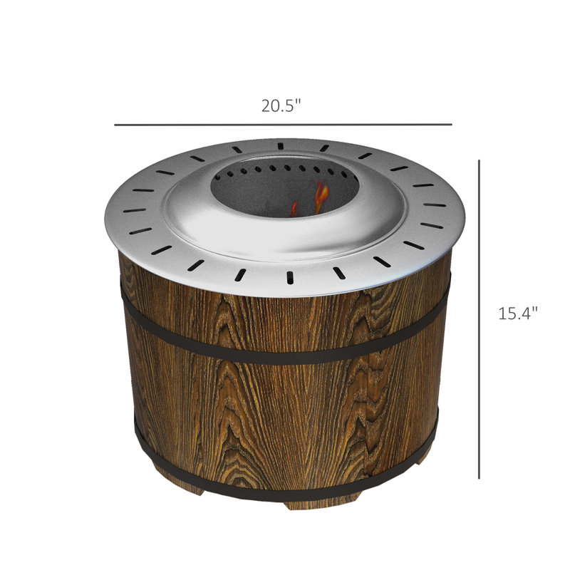Gelt Round Wood Burning Fire Pit, Brown