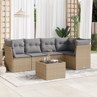  Ensemble de canapé de jardin beige, gris clair